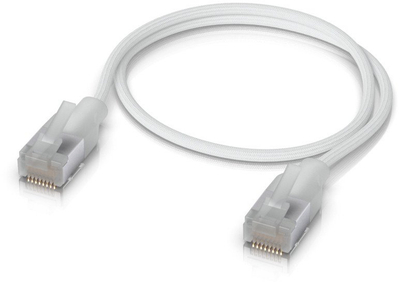 Kabllo rrjeti Ubiquiti UACC-Cable-Patch-EL-C6A-0.3M-W, Cat6a, 0.3m, transparente