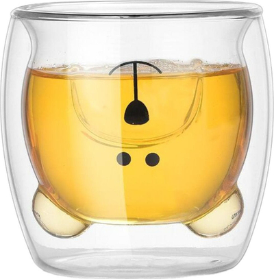 Термичка чаша Red Bear, боросиликатно стакло со двоен ѕид, 250 ml, проѕирна