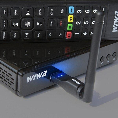 Адаптер Ви-Фи Wiwa MT7601, USB, со надворешна антена, црн