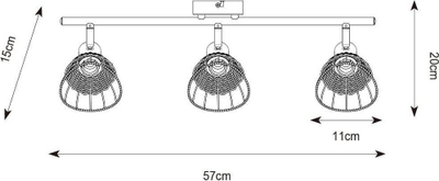 Spot tavanor Netlighting Gant, shirit 57cm, 3xE14, i zi