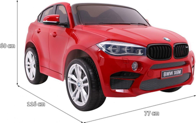 Makine elektrike per kalamaj BMW X6M XXL, 12V, per 2 kalamaj, e kuqe me llak