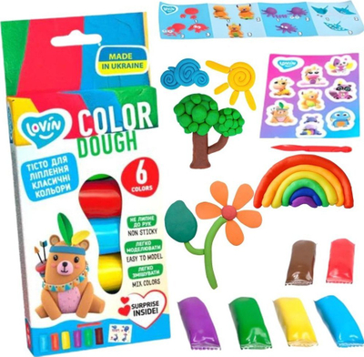Set kreativ LOVIN Play Dough Classic Assortment, 6 ngjyra