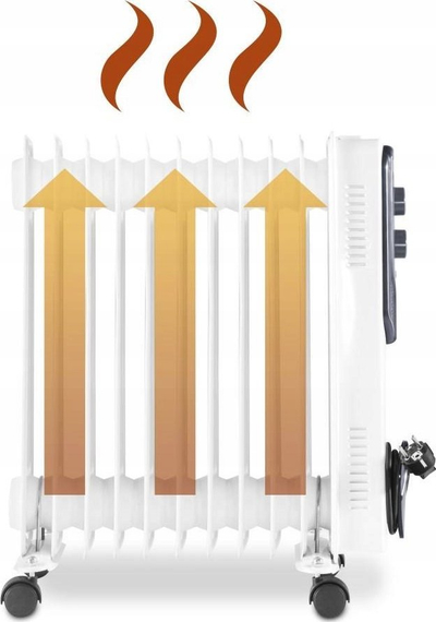 Radiator me vaj Trotec TRH 21 E, termostat i rregullueshëm, me rrota, i bardhë