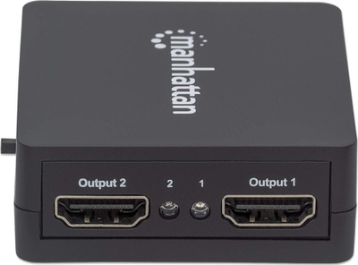 Ndarës HDMI Manhattan 2 porta, 1080p, energji me USB, i zi