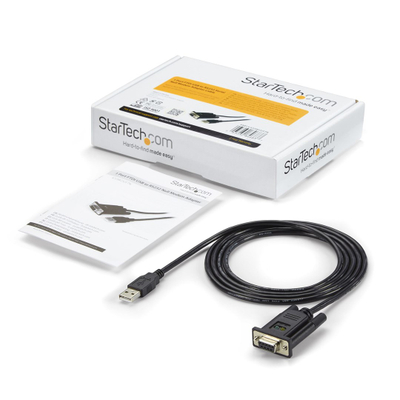 Kabllo adapter USB në serial StarTech me 1 port, RS232 DB9 Null Modem, 1.8m, e zezë
