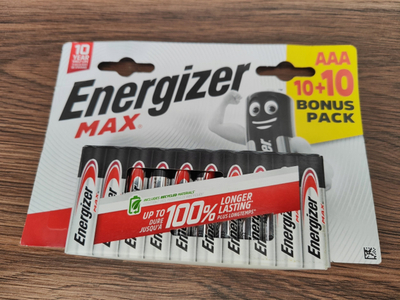 Bateri alkaline Energizer MAX LR03 AAA, paketim 20 copë