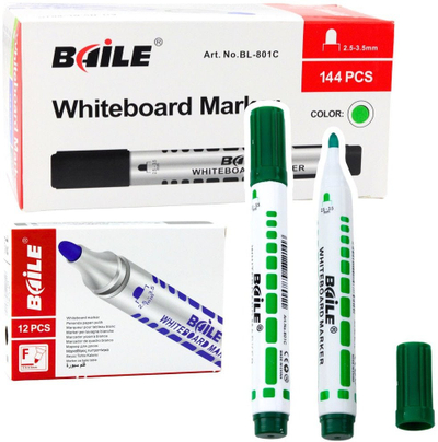 Set markerash për tabele dry erase, 12 copë, trashësi mesatare, jeshil