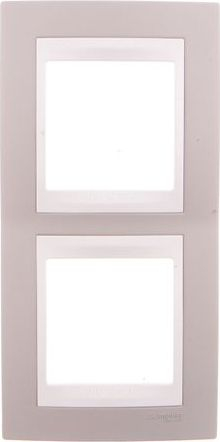 Kornizë elektrike Schneider Electric Unica Plus MGU6.004V.865, 2 module, montim i brendshëm, gri