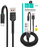 Kabllo USB Denmen D058T, USB në Type C, 3A 1m, e zezë