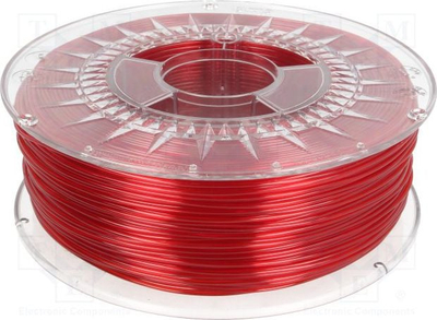 Filament 3D PETG, 1.75 mm, 1 kg, i kuq transparent
