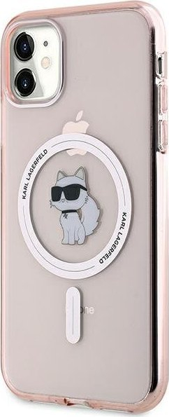 Kuti mbrojtëse Karl Lagerfeld IML Choupette MagSafe, për iPhone 11 XR 6.1", rozë
