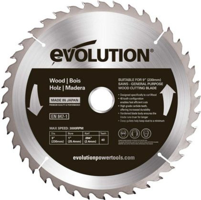 Disk rrethor për dru Evolution GW230TCT-40, Ø 230 mm, 40 dhëmbë, 25,4 mm