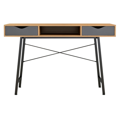 Tavolinë pune me rafte, 120×48×76.5 cm HM2128.03, gri/ zezë