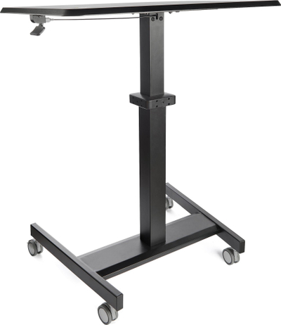 Tavolinë lëvizëse StarTech.com Mobile Standing Desk, rregullim lartësie 74 115 cm, me rrota frenimi, e zezë