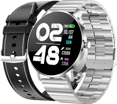 Smartwatch Bemi ARI, ekran me prekje, dy rripa, argjendtë