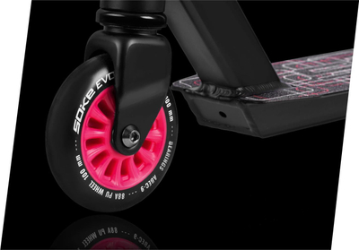 Тротинет за трикови Soke Evo, до 100 kg, тркала 100 mm ABEC-9, црн со розова