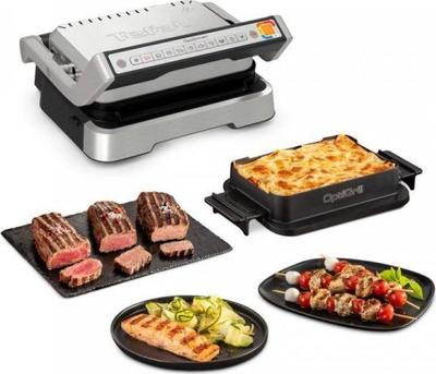 Grill elektrik Tefal OptiGrill GC774D30, 2000W, 4 në 1, ngjyrë argjendi