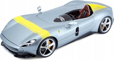 Maket veture Bburago Ferrari Monza SP1, shkalla 1:18, metal, gri me të verdhë