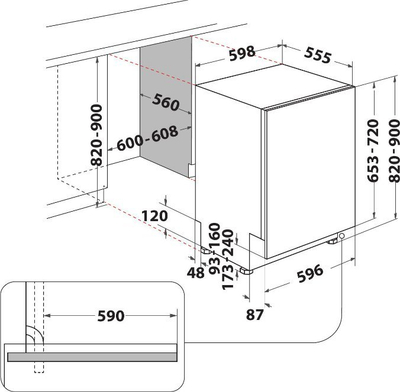 Lavastovilje Whirlpool W2IHD524AS, 60cm, 14 sete, e integrume