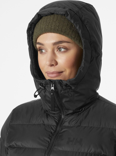 Xhup femrash Helly Hansen Active Puffy Parka W 54027, i gjatë, me kapuç, i zi