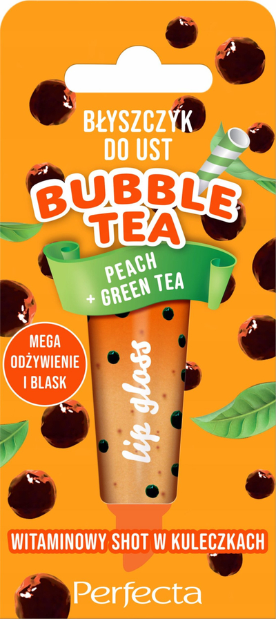 Lip gloss për buzë Perfecta Bubble Tea, Peach dhe Green Tea, 10 g