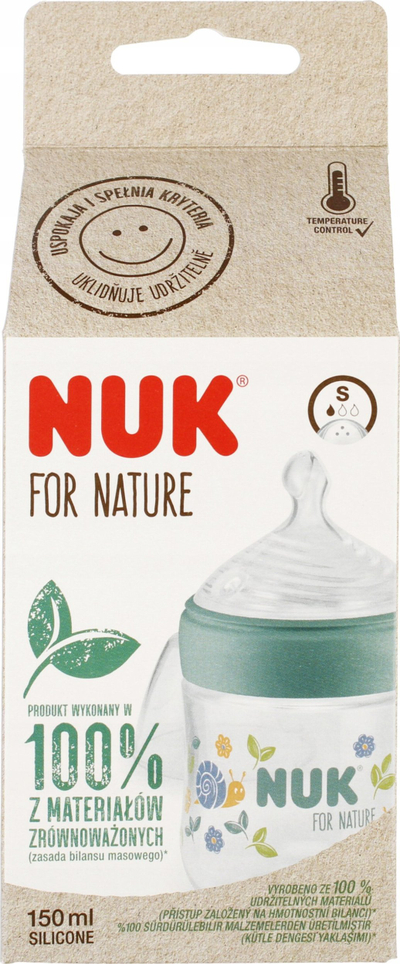Biberon NUK Nature Green, 150 ml, PP, jeshil