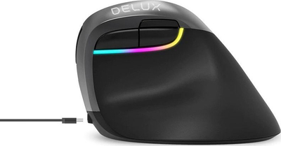 Mouse vertikal wireless Delux M618Mini, BT 2.4G, RGB, i zi