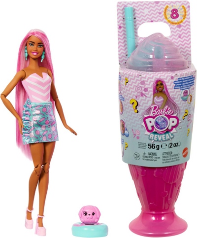 Kukull Barbie Mattel Pop Reveal, set surprizë, flokë rozë