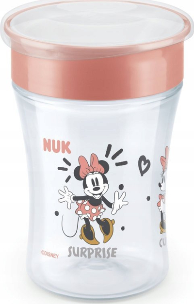 Gotë për kalamaj NUK Disney Baby Minnie Mouse Magic Cup, 230 ml, pa BPA, që s’rrjedh