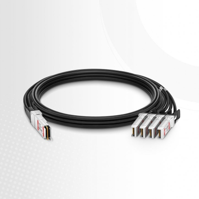 Kabllo rrjeti FS QSFP28 në 4x SFP28, 100Gbps, 3m, e zezë