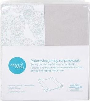 Mbulesa dysheku për ndërrim Ceba Baby Dandy, set 2 copë, 50 x 70-80 cm, gri e çelët