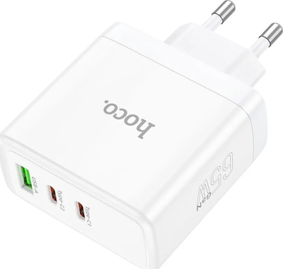 Karikues muri Hoco N30, 65W GaN, 2x USB C 1x USB A PD QC, i bardhë