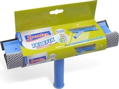 Pastruese teleskopike për dritare Spontex Telefix, 120 cm, e kaltër