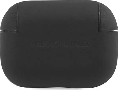 Mbrojtëse kufjesh Mercedes Electronic Line për AirPods Pro 2, lëkurë origjinale, ngjitje PC, e zezë
