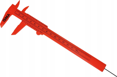 Kalibër plastik ISMA 150 mm, saktësi 0.05 mm, i zi
