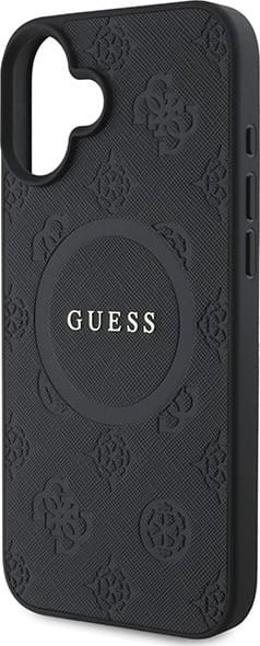 Këse telefoni Guess Saffiano Peony Classic Logo, MagSafe, për iPhone 16 6.1", e zezë