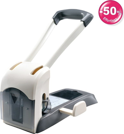Makinë shpuse KW-trio Lever Tech 09556, 2 vrima, 200 fletë, gri e bardhë