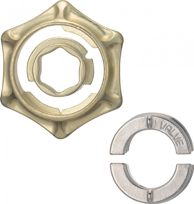 Puzzle metalik Huzzle Cast Valve, niveli 4/6, argjendi