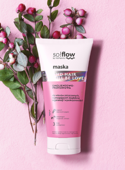 Maskë për flokë të dëmtuar So!Flow Pink Berries, 200ml