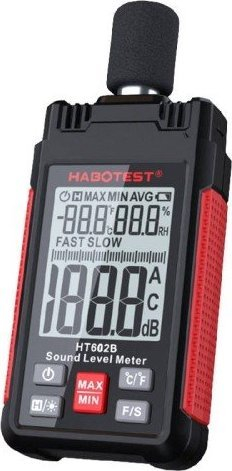 Matës zhurme Habotest HT602B, ekran LCD me ngjyra, portativ, i zi