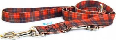 Përçuer i rregullueshëm për qen Matteo Scottish Pattern, 25mm, 220cm, me kuadrate