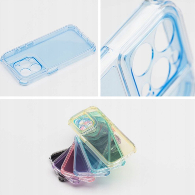 Mbrojtëse telefoni Matrix Clear Case për iPhone 15, transparente, me kornizë blu