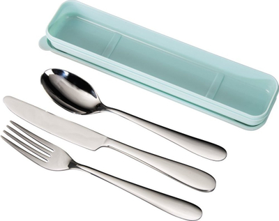 Set takëmesh Xavax Travel, çelik inox, me kuti, blu pastel