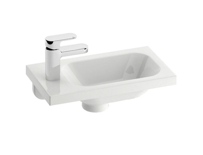 Lavabo Ravak Chrome XJGL1100000, 40x22 cm, vrimë rubineti majtas, e bardhë