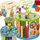 Kub druri edukativ Kruzzel 24670, aktivitete Montessori, shumëngjyrësh