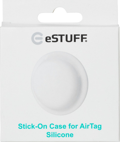 Mbulesë AirTag eSTUFF ES663051, silikon, me ngjitës, e bardhë