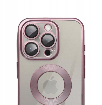 Mbulesë telefoni OEM GLAM për iPhone 17 Air, TPU, me kornizë dekorative, rozë