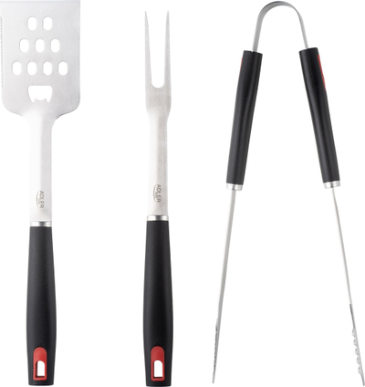 Set veglash barbeque Adler AD 6727, 4 pjesë, çelik inox, me kuti, i zi