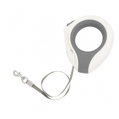 Leash automatik BarryKing, 3 m, LED, i bardhë gri