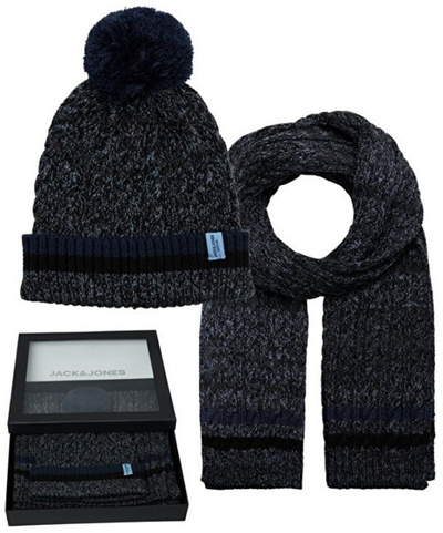 Set Jack&Jones JACOSAN 12197783 shall + kapelë, i kaltër